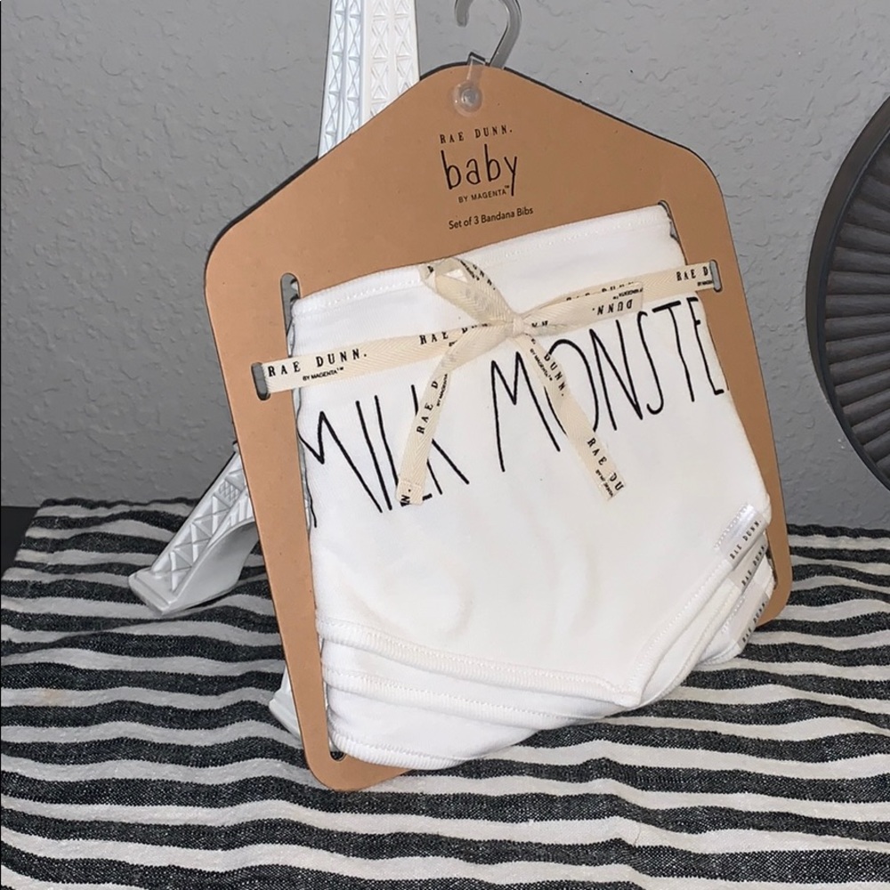 Rae Dunn Baby Bibs MILK MONSTER LIVING THE DREAM